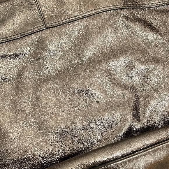 Metallic bronze leather Coach shoulder bag tote - Picture 3 of 5